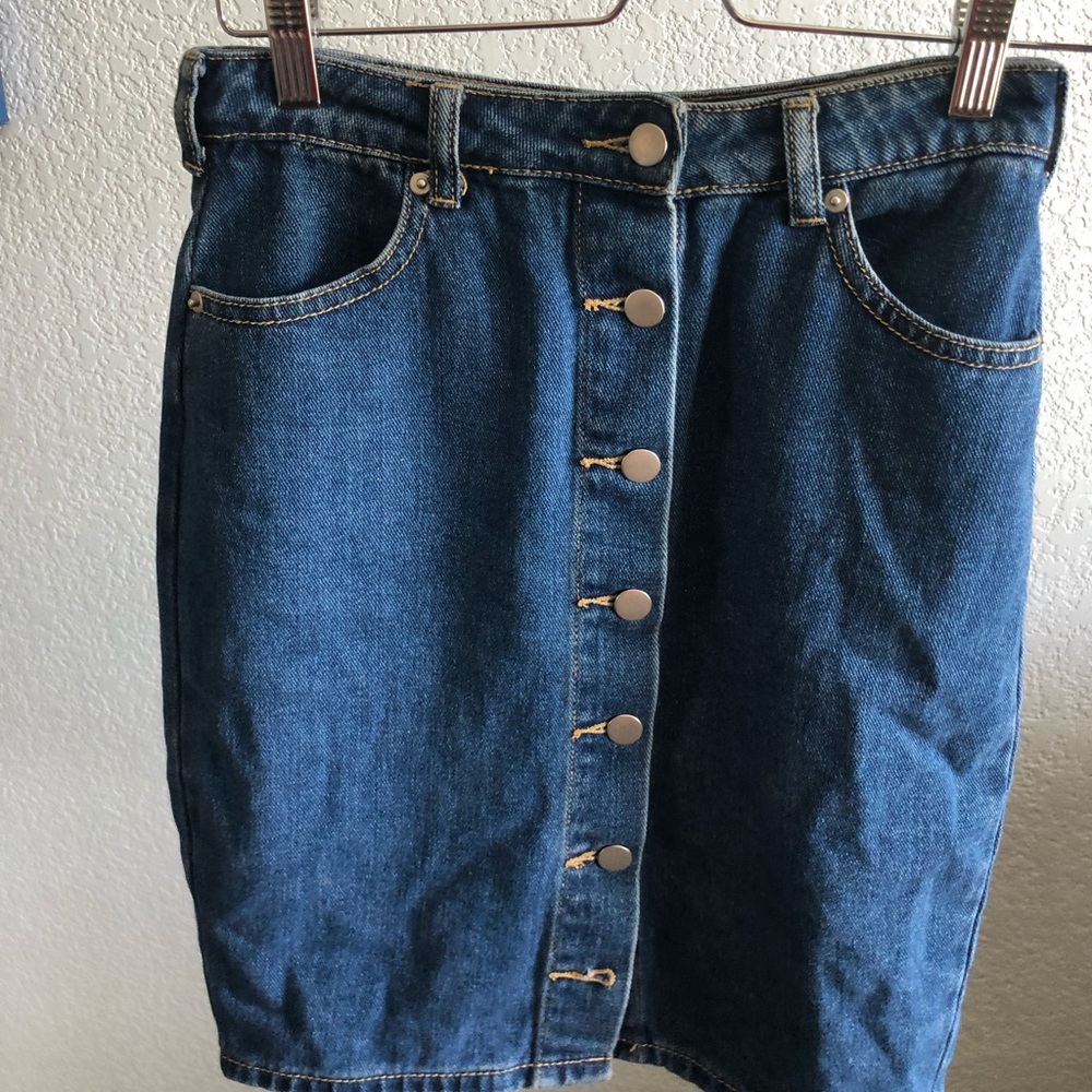 Dark Jean High Waisted Skirt